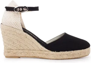 Granada Authentic Spanish Espadrille Wedge Sandals for Women - Sustainable, Eco Friendly, Vegan Shoes. Classic Style, Organic Cotton Canvas Upper, Comfy Insole, Jute Midsole, Rubber Sole. Made in Spain
