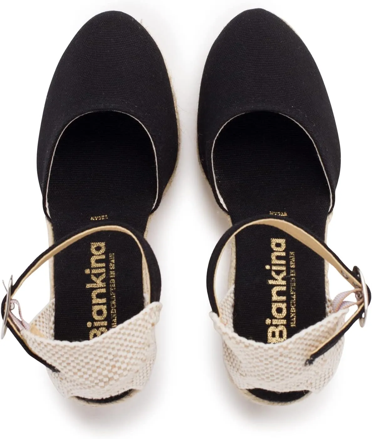 Granada Authentic Spanish Espadrille Wedge Sandals for Women - Sustainable, Eco Friendly, Vegan Shoes. Classic Style, Organic Cotton Canvas Upper, Comfy Insole, Jute Midsole, Rubber Sole. Made in Spain
