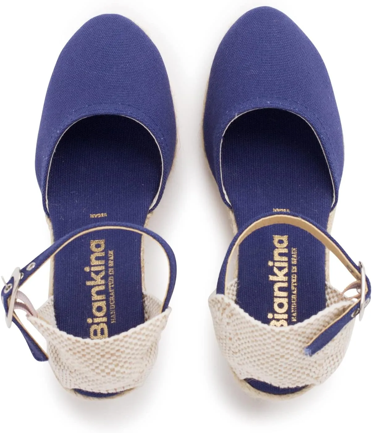 Granada Authentic Spanish Espadrille Wedge Sandals for Women - Sustainable, Eco Friendly, Vegan Shoes. Classic Style, Organic Cotton Canvas Upper, Comfy Insole, Jute Midsole, Rubber Sole. Made in Spain