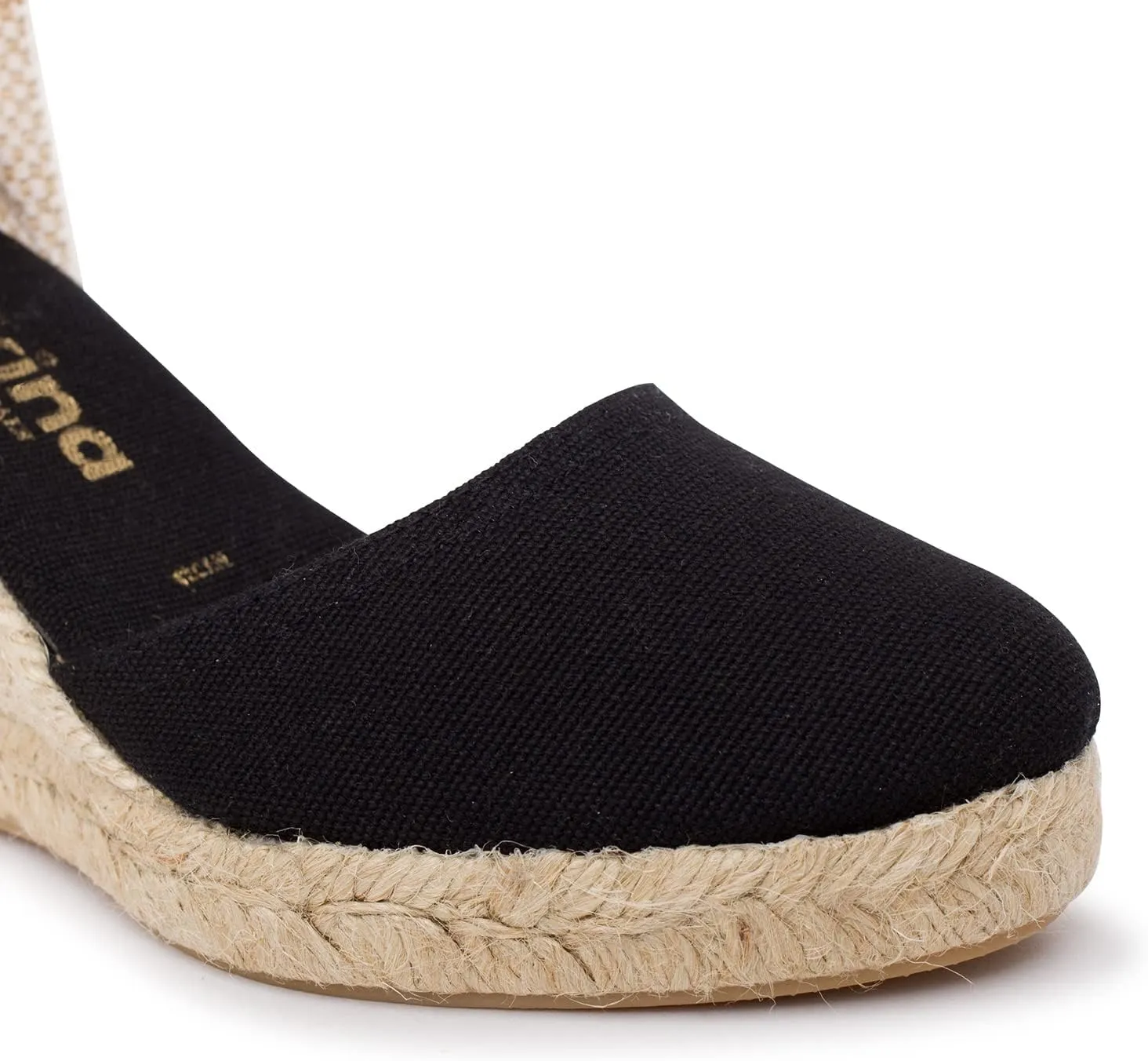 Granada Authentic Spanish Espadrille Wedge Sandals for Women - Sustainable, Eco Friendly, Vegan Shoes. Classic Style, Organic Cotton Canvas Upper, Comfy Insole, Jute Midsole, Rubber Sole. Made in Spain