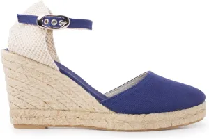 Granada Authentic Spanish Espadrille Wedge Sandals for Women - Sustainable, Eco Friendly, Vegan Shoes. Classic Style, Organic Cotton Canvas Upper, Comfy Insole, Jute Midsole, Rubber Sole. Made in Spain