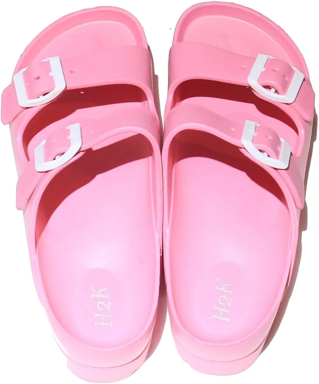 H2K Women's Lightweight Comfort Slides Adjustable Double Buckle Platform Sandals Buddy2