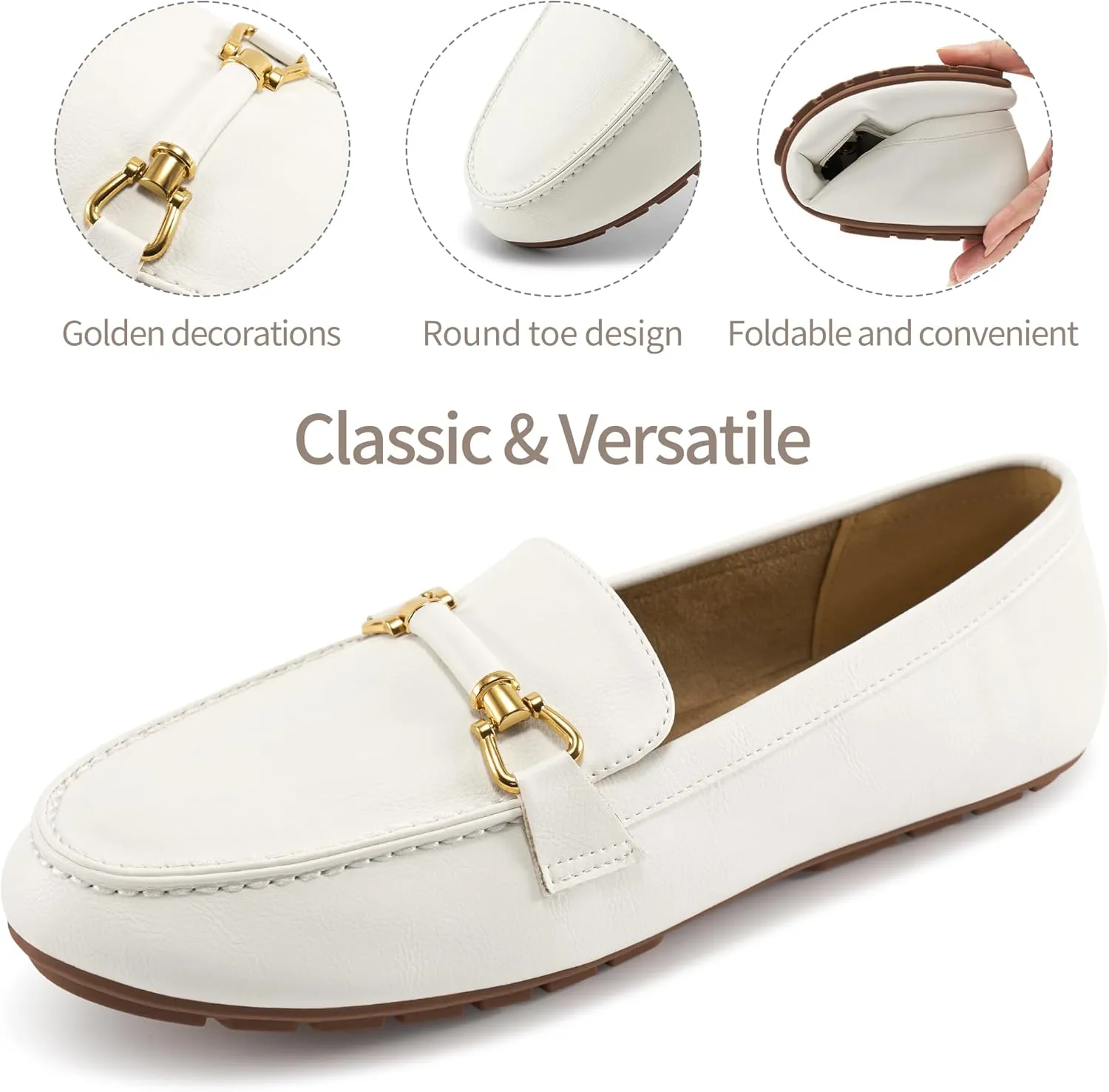 HARENCE Loafers for Women Comfortable Slip On Business Work Flats Shoes Casual Driving Moccasins Penny Loafer
