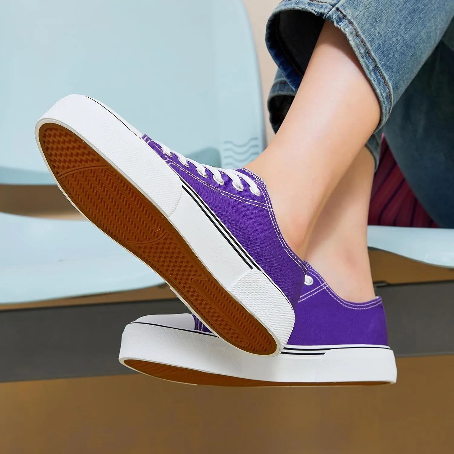 hash bubbie White Sneakers for Women Low Top Canvas Shoes Womens Canvas Sneakers Women's Fashion Sneakers Slip on Casual Tennis Shoes