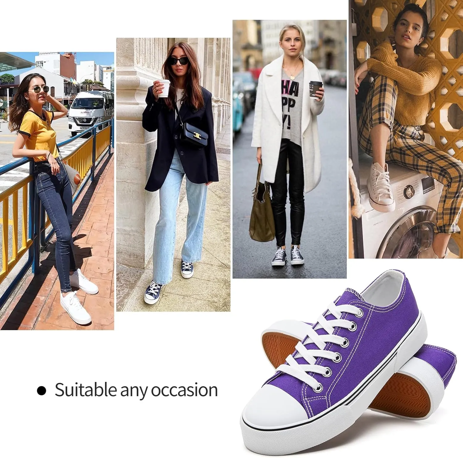 hash bubbie White Sneakers for Women Low Top Canvas Shoes Womens Canvas Sneakers Women's Fashion Sneakers Slip on Casual Tennis Shoes