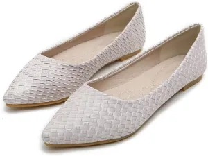 Hee grand Classic Weave Pointed Toe Ballet Flats for Women Comfort Light Weight Loafers Slip-On Work Flats Elegant Dress Shoes