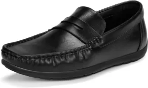 HEEZ Men's Loafers Slip On Dress Shoes Penny Loafers Leather Casual Driving Boat Shoes for Men