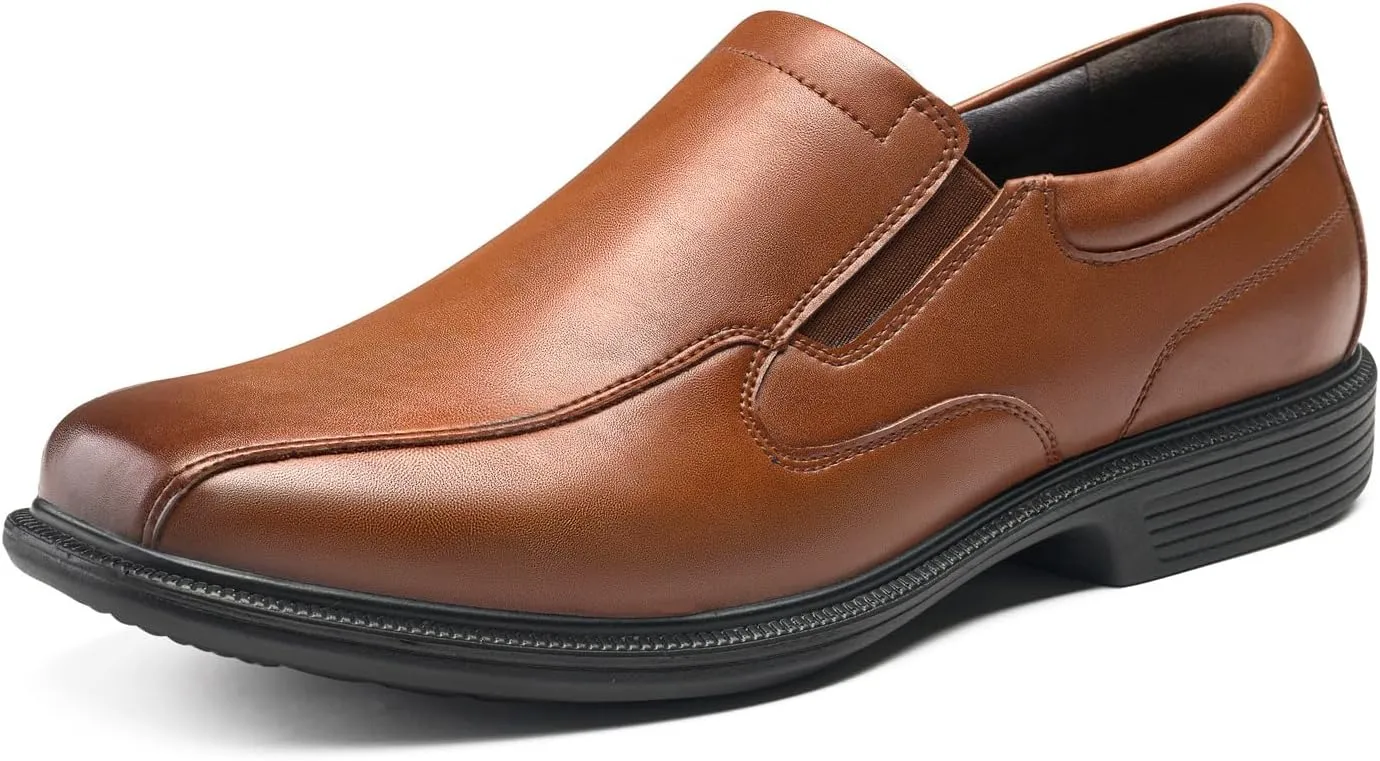 HEEZ Mens Loafers, Split Leather Oxford Dress Shoes for Men, Formal Casual Business Shoes