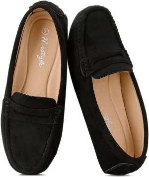 Herstyle Women's Penny Loafers, Slip On Flats for Business & Work, Comfortable Driving Moccasins with Cushioned Footbed, Lightweight Dressy Shoes for Women (Trendy 2025)