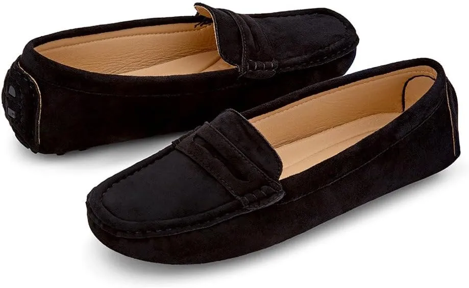 Herstyle Women's Penny Loafers, Slip On Flats for Business & Work, Comfortable Driving Moccasins with Cushioned Footbed, Lightweight Dressy Shoes for Women (Trendy 2025)