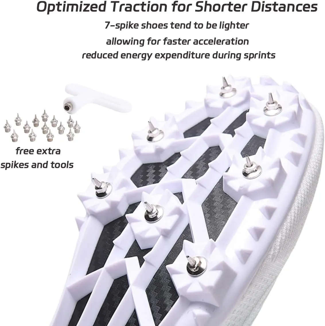 HESBITEUL Mens Track and Field Shoes Sprint Sport Sneakers Youth Professional Training Racing Running Shoes