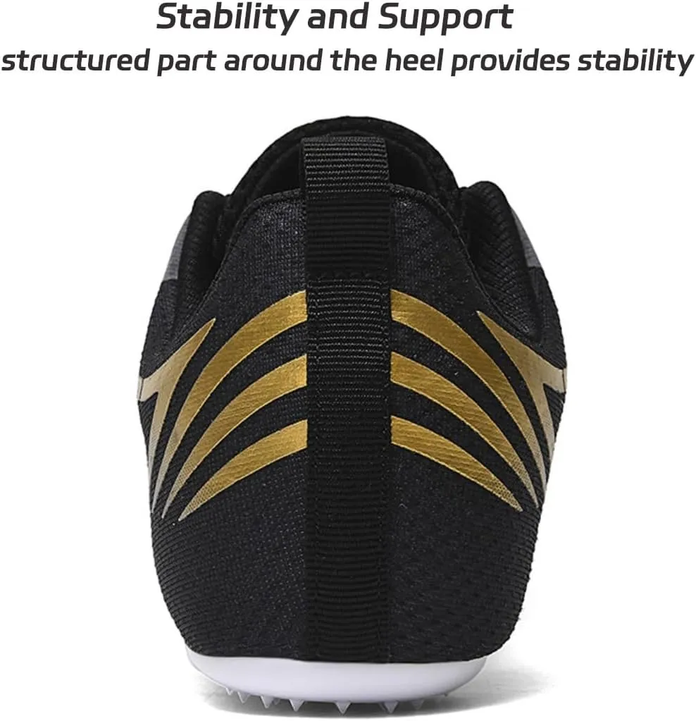 HESBITEUL Mens Track and Field Shoes Sprint Sport Sneakers Youth Professional Training Racing Running Shoes