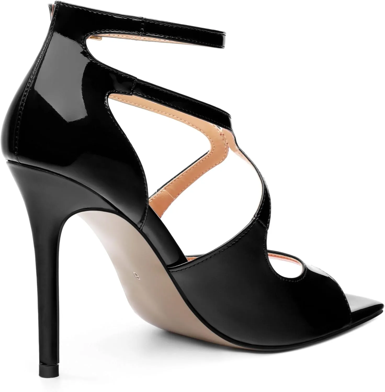 High Heels for Women, Women's Stiletto Heels Cross Strappy Square Open Toe Sexy Sandals Ankle Strap Buckle High Heels Fashion Dress Prom Sandals