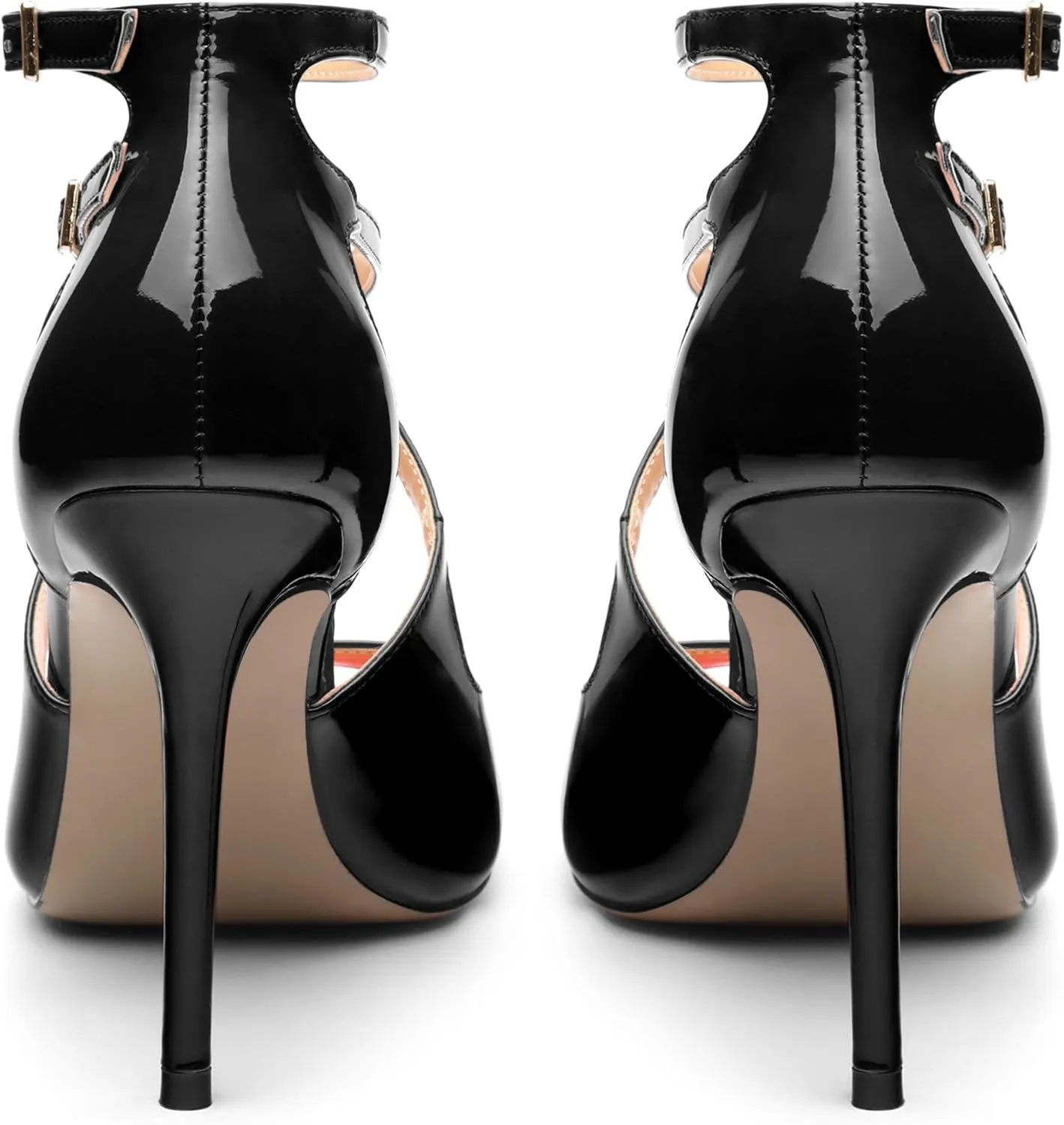 High Heels for Women, Women's Stiletto Heels Cross Strappy Square Open Toe Sexy Sandals Ankle Strap Buckle High Heels Fashion Dress Prom Sandals