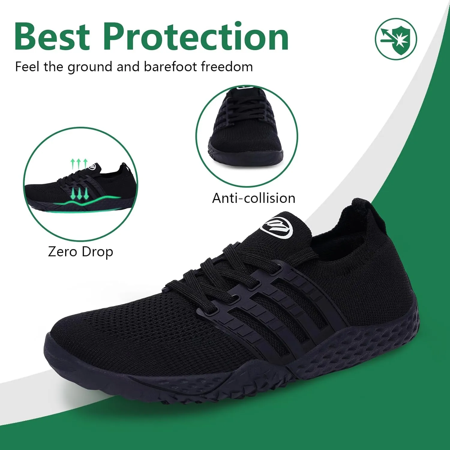 Hike Barefoot Shoes Wide Toe Box Shoes for Women Men Footwear, Minimalist Zero Drop Non-Slip Walking Sneakers, Lightweight Comfortable Casual Shoe Training Running Gym Fashion Sneakers