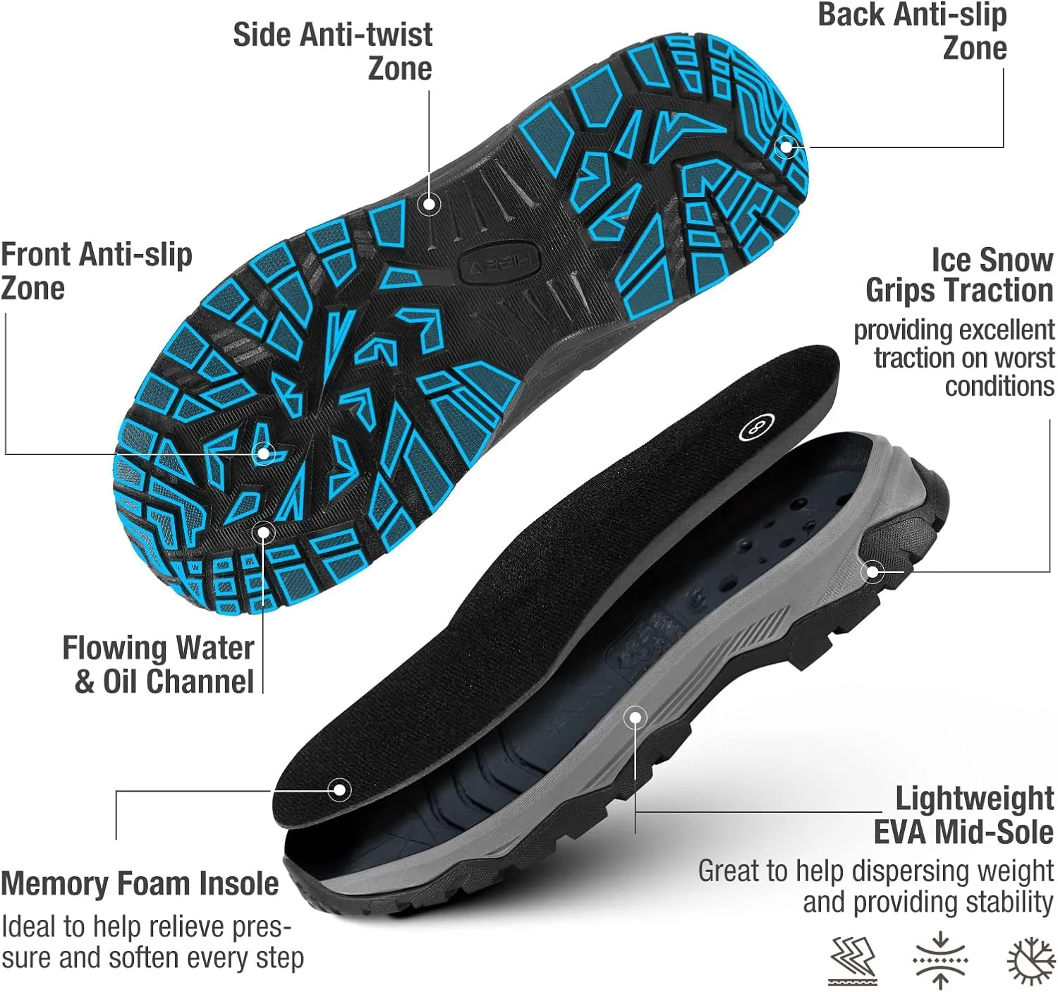 HISEA Upgraded Excursion Pro Men's Rain Boots, Ankle Height Rubber Hunting Boots Waterproof Insulated Neoprene Boots Durable Outdoor Mud Booties for Hunting Gardening Farming Fishing and Yard Work