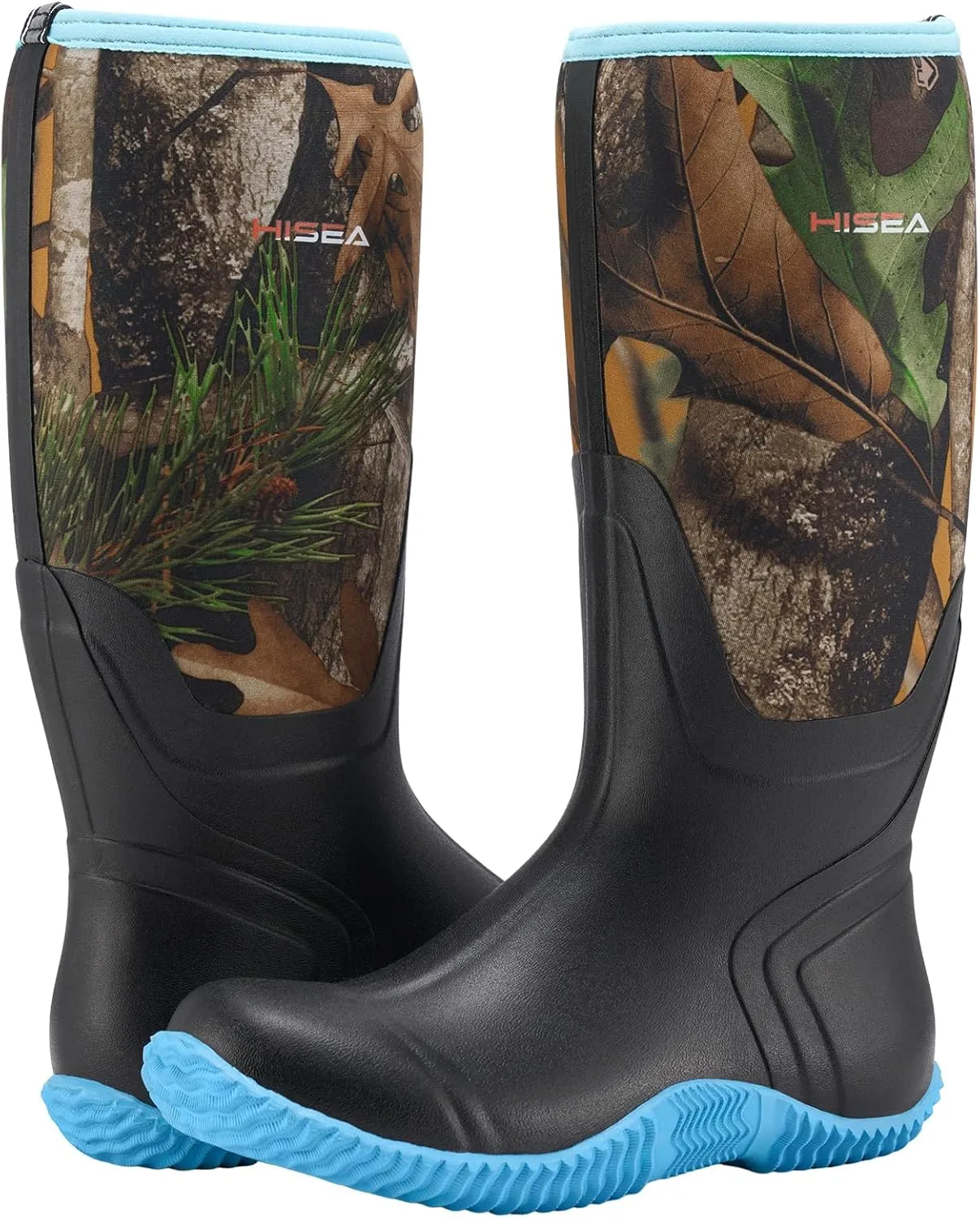 HISEA Women's Rain Boots, Knee High Rubber Boots Waterproof Insulated Neoprene Muck Boots, Durable Anti-Slip Outdoor Work Boots for Hunting Gardening Farming Yard Mud Working