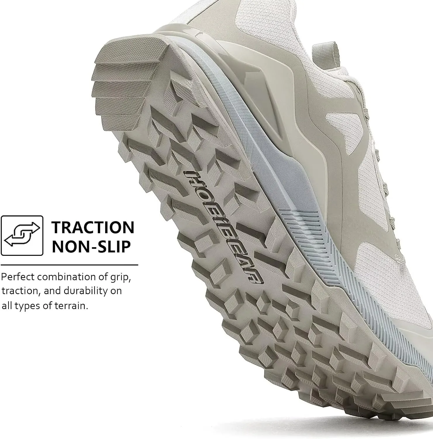 HOBIBEAR Men's Trail Running Shoes | Wide Toe | Trekking | Non-Slip Hiking Sneakers