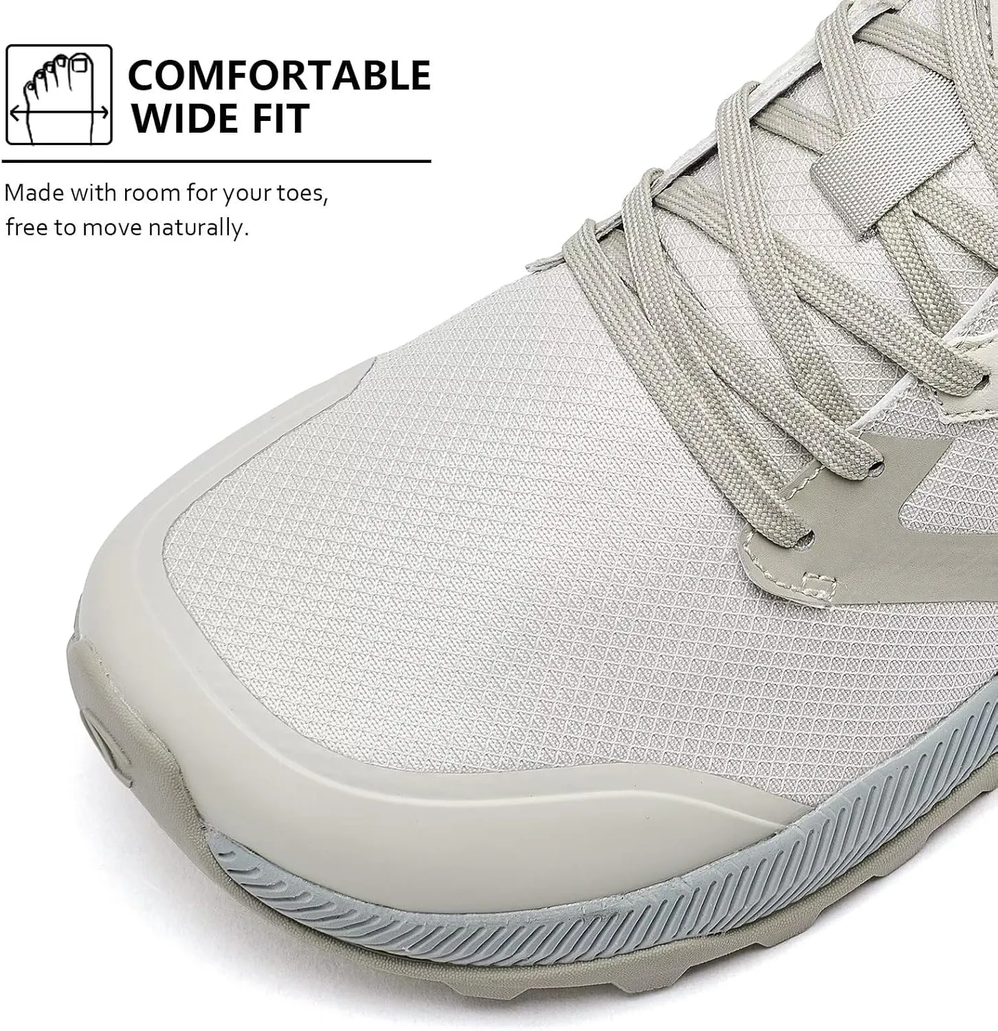 HOBIBEAR Men's Trail Running Shoes | Wide Toe | Trekking | Non-Slip Hiking Sneakers