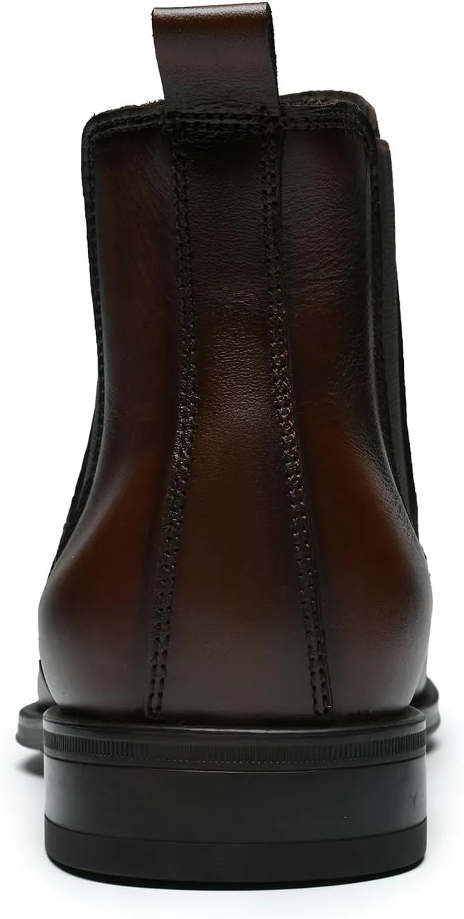 Holy dove Chelsea Boots Men – Genuine Leather,Chelsea Boots for Men with Side Zipper, Casual Slip-On Ankle Boots, Chukka & Oxford Style Dress Boots