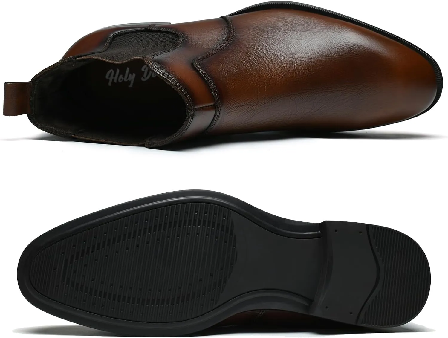Holy dove Chelsea Boots Men – Genuine Leather,Chelsea Boots for Men with Side Zipper, Casual Slip-On Ankle Boots, Chukka & Oxford Style Dress Boots