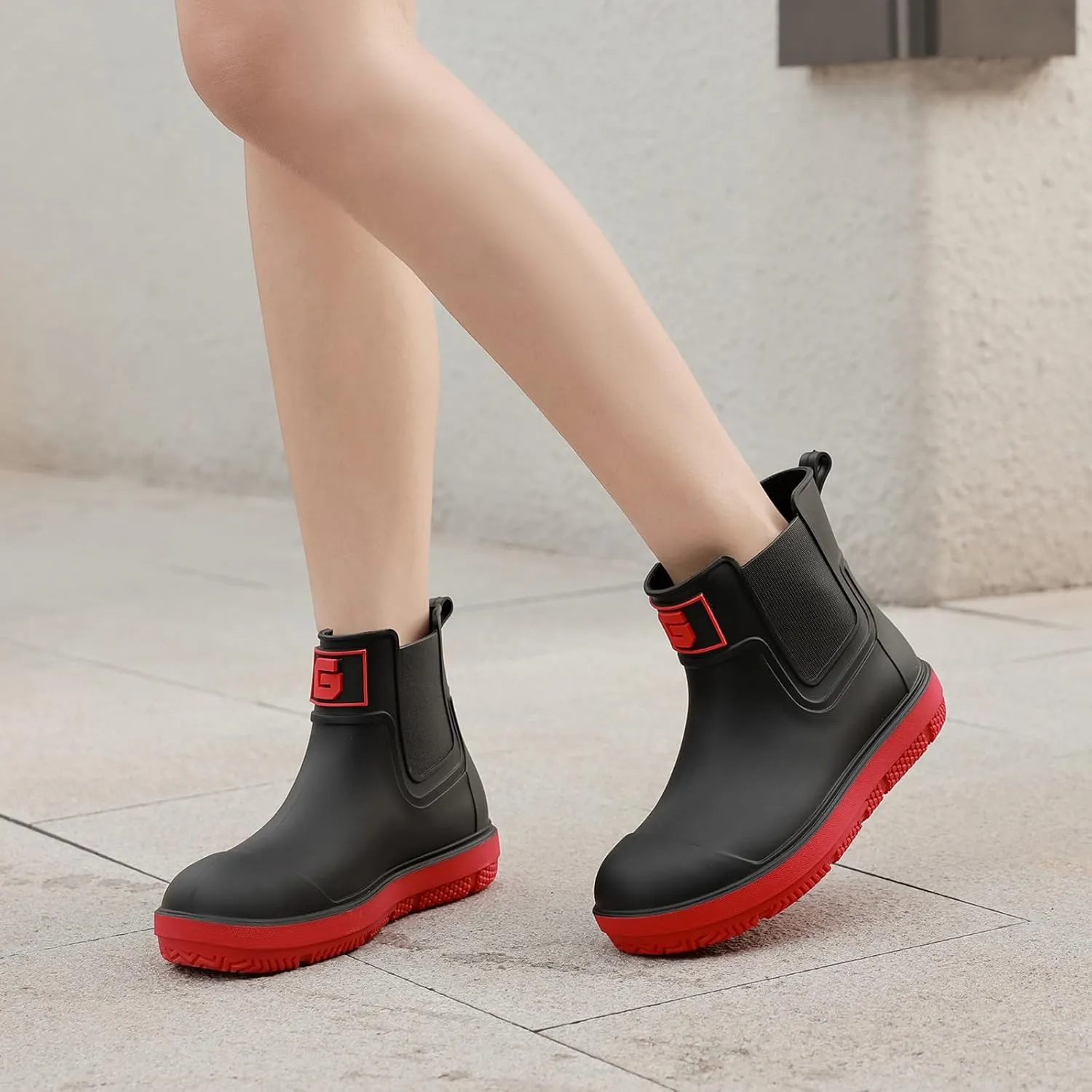 HSBDNZQ Deck Rain Boots Men Women, Short Waterproof Rubber Boots, Anti Slip Lightweight Water Shoes Unisex, Original Chelsea Garden Boots, Durable Fishing Boots Outdoor, Mud Work Booties