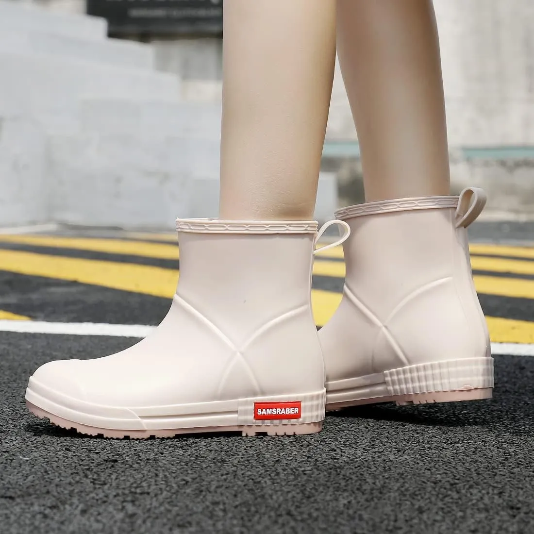 HSBDNZQ Rain Boots for Women, Lightweight Warm Waterproof Rain Boots, Anti-Slipping Garden Boots Soft and Durable, Chelsea Rain Boots with Comfortable Insoles for Outdoor