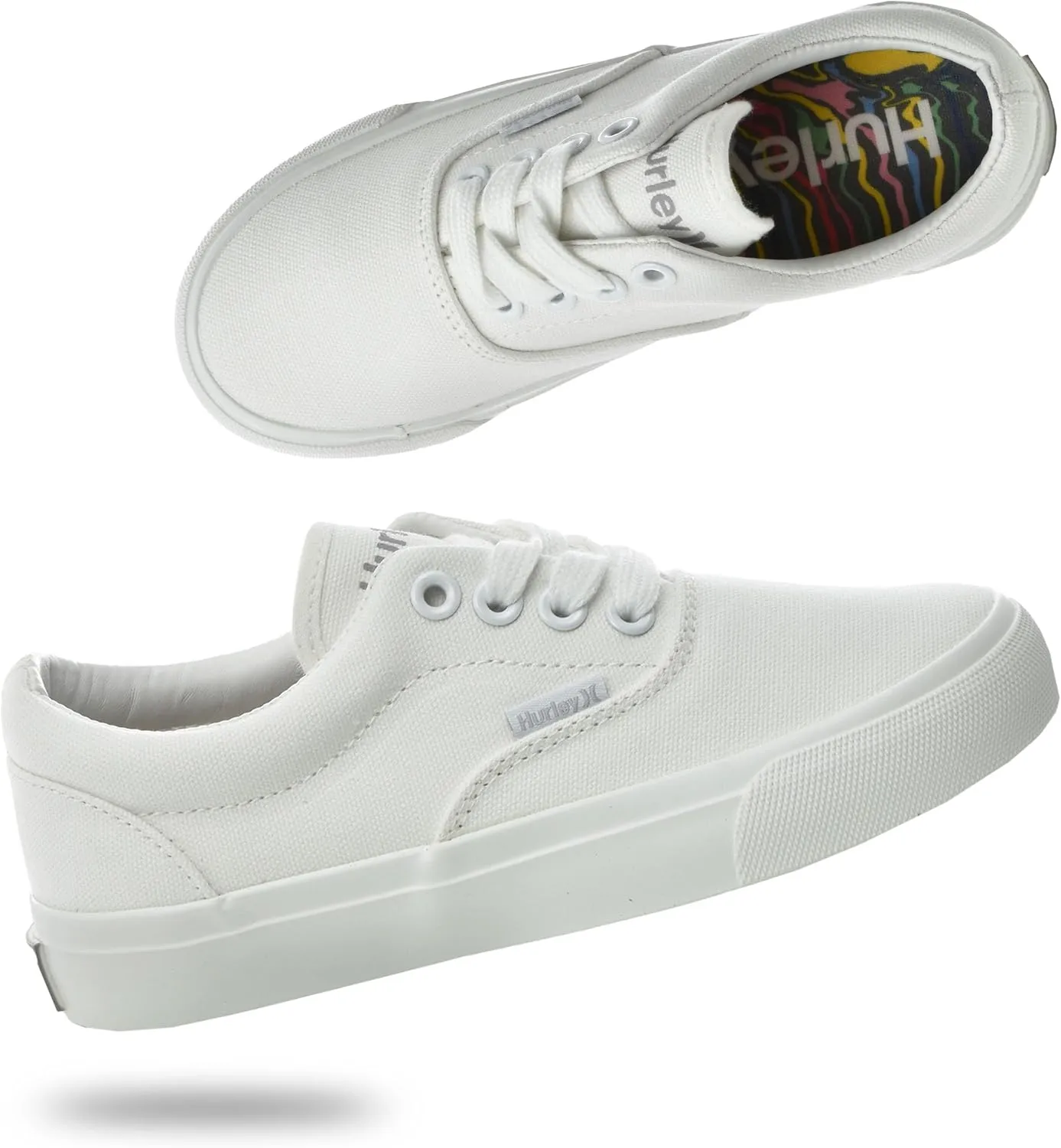 Hurley Marley Kids Lace Up Canvas Sneakers – Low Cut Skateboarding Shoes for Kids, Sports Shoes for Boys and Girls