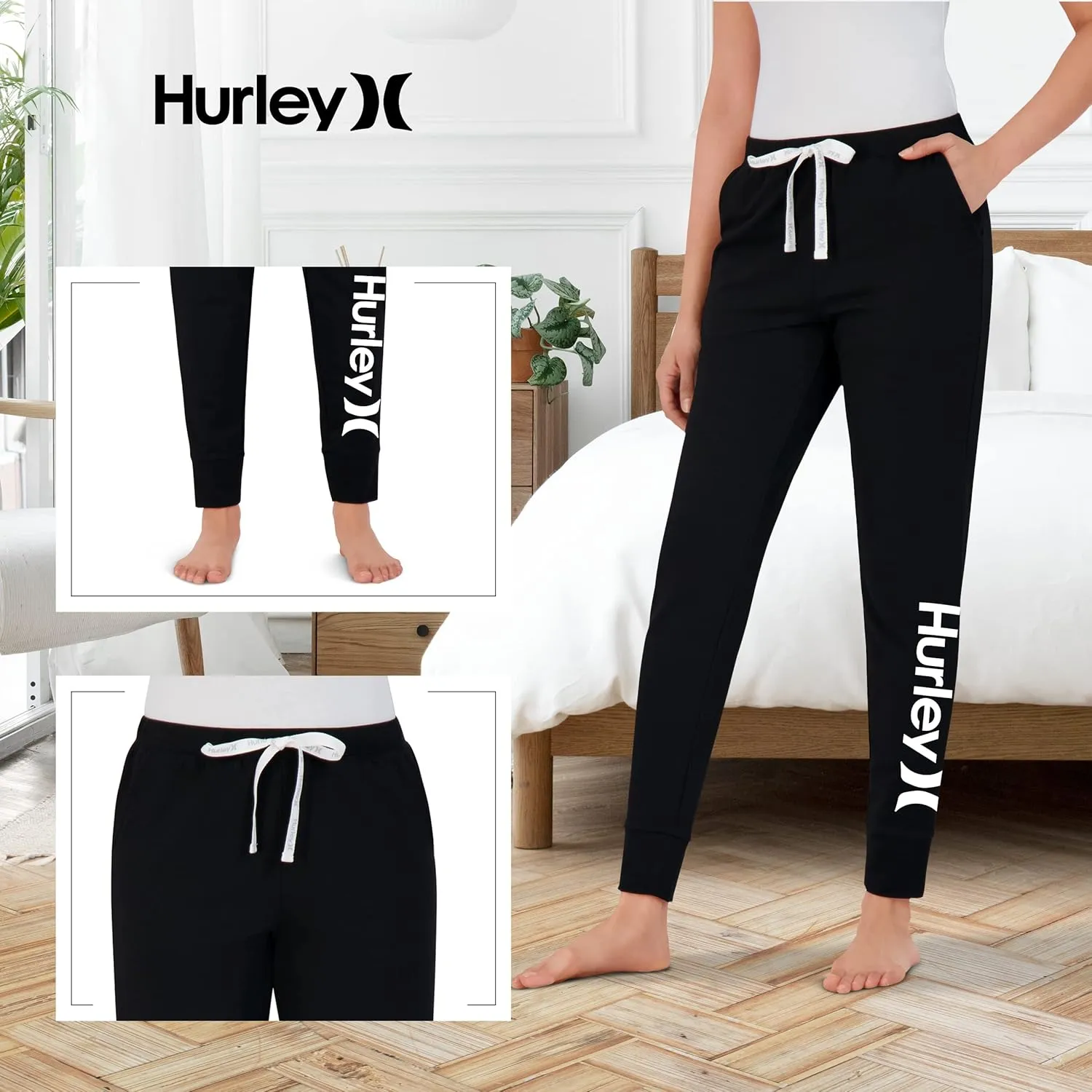 Hurley Womens 2 Pack Pajama Pants, Cute Super Soft Sleep Joggers