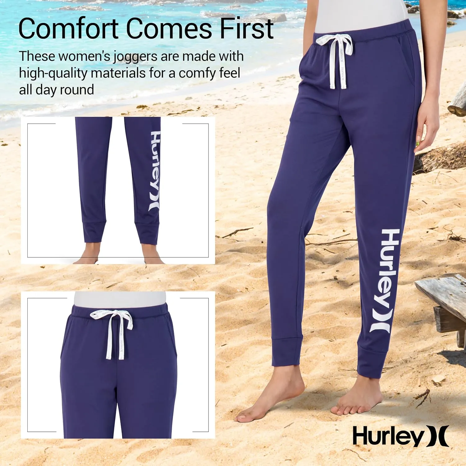 Hurley Womens 2 Pack Pajama Pants, Cute Super Soft Sleep Joggers