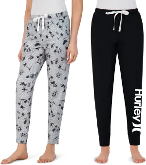 Hurley Womens 2 Pack Pajama Pants, Cute Super Soft Sleep Joggers