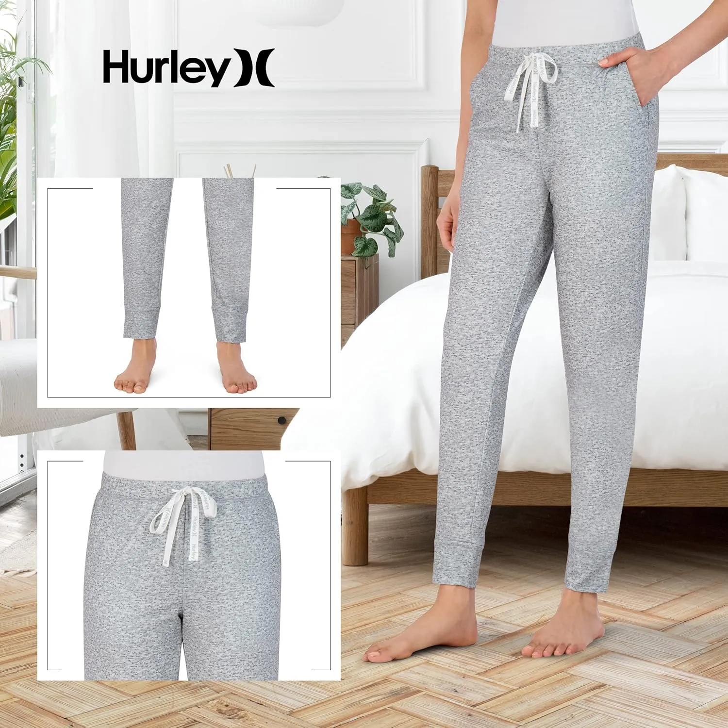 Hurley Womens 2 Pack Pajama Pants, Cute Super Soft Sleep Joggers
