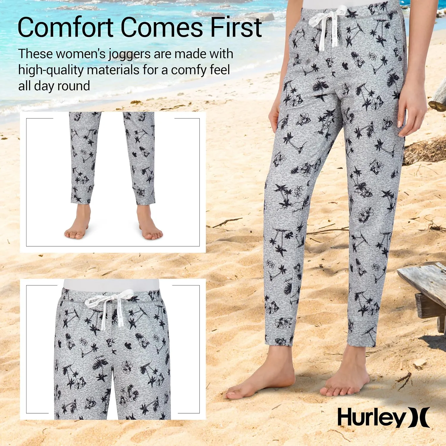 Hurley Womens 2 Pack Pajama Pants, Cute Super Soft Sleep Joggers