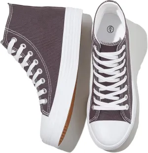 HYPOCRUTE Womens High Top Sneakers Classic Canvas Shoes for Women Lace Up Canvas Sneakers Casual Tennis Shoes for Walking