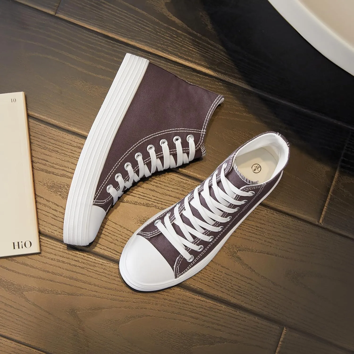 HYPOCRUTE Womens High Top Sneakers Classic Canvas Shoes for Women Lace Up Canvas Sneakers Casual Tennis Shoes for Walking