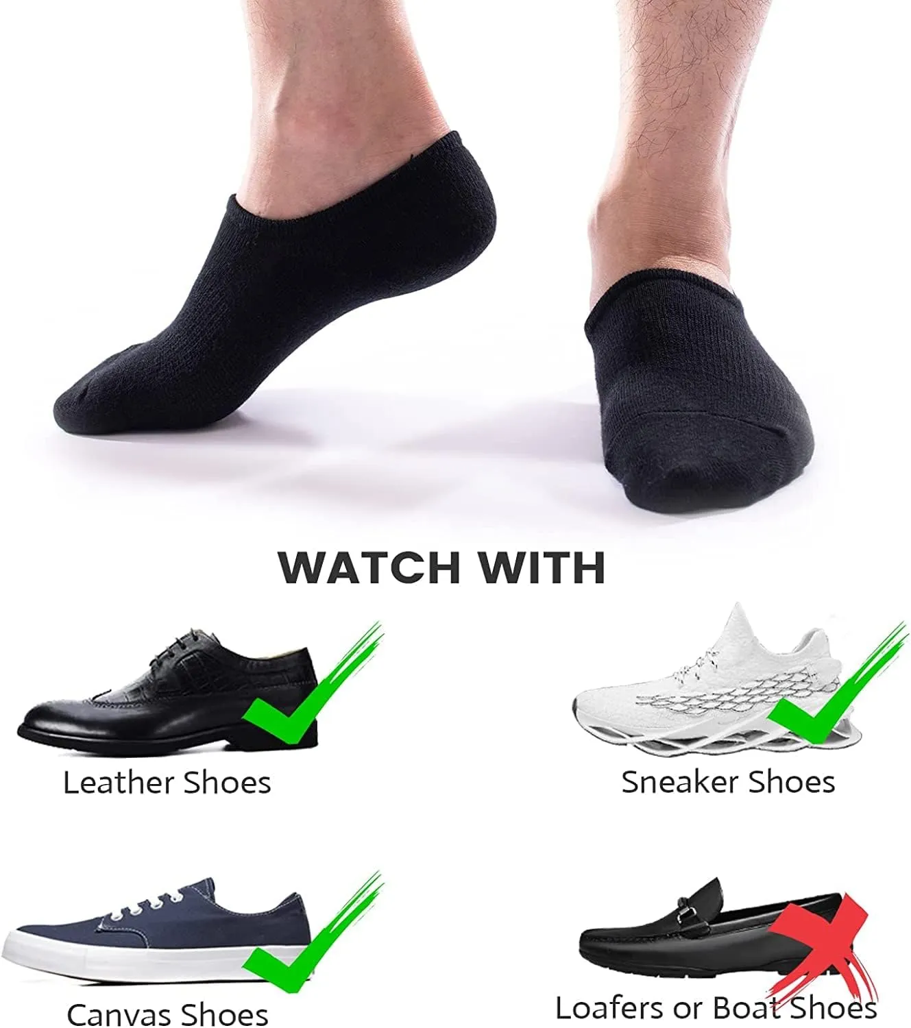 IDEGG No Show Socks Men Low Cut Ankle Short Socks for Men Casual Athletic Socks with Non Slip Grip