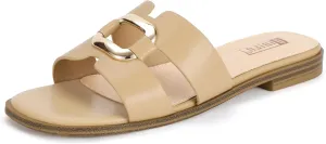 IDIFU Women's Flat Sandals Square Open Toe Slip On Comfortable Dressy Cute Trendy Casual Fancy Slide Sandals for Women Ladies Bridal Summer Beach Work Office Wedding Flat Sandals