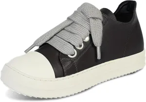IMPREMEY Women's Low top Sneakers Fashion Thick Strap Leather Walking Shoes.