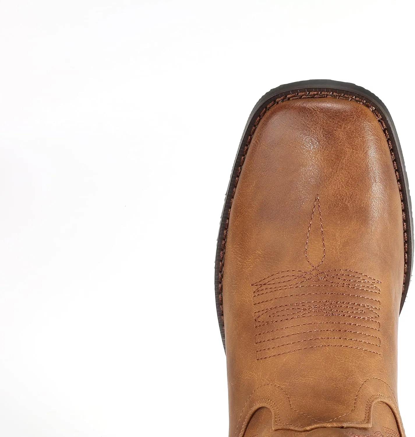 IUV Cowboy Boots For Men Wide Foot Square Toe Western Boots with Classic Embroidered Durable Slip on Boots