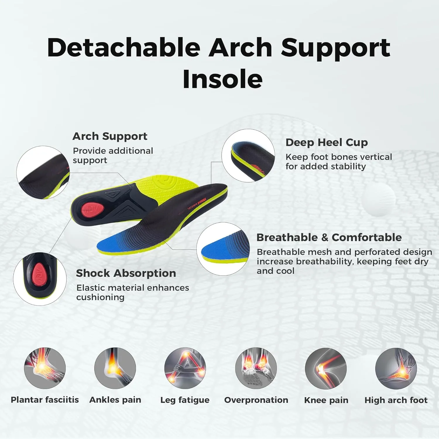 JARLIF Women Arch Support Walking Shoes Orthotic Tennis Sneakers Cushioning Running Shoes for Plantar Fasciitis Pain Relief