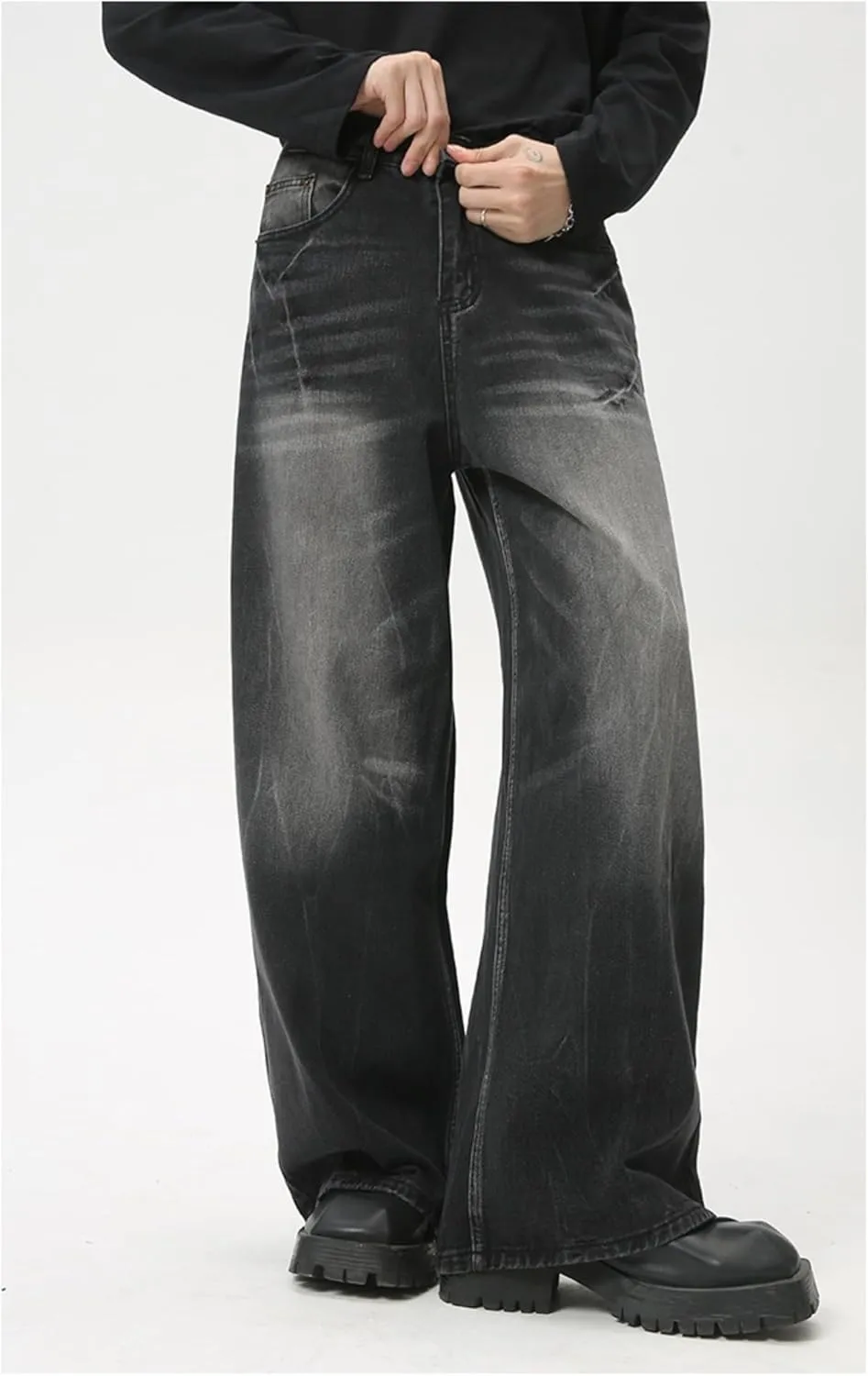 Jeans for Men - Baggy Jeans Y2k Hip Hop Skater Jeans Vintage Dance Skateboard Pants Loose Fit Denim Jeans Baggy Pants