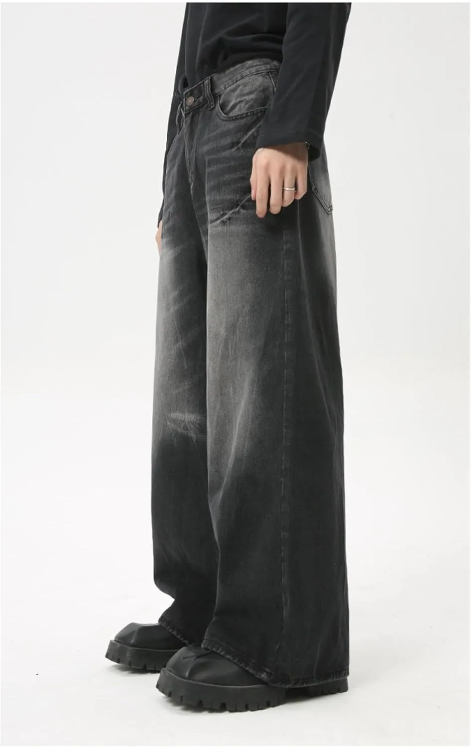 Jeans for Men - Baggy Jeans Y2k Hip Hop Skater Jeans Vintage Dance Skateboard Pants Loose Fit Denim Jeans Baggy Pants