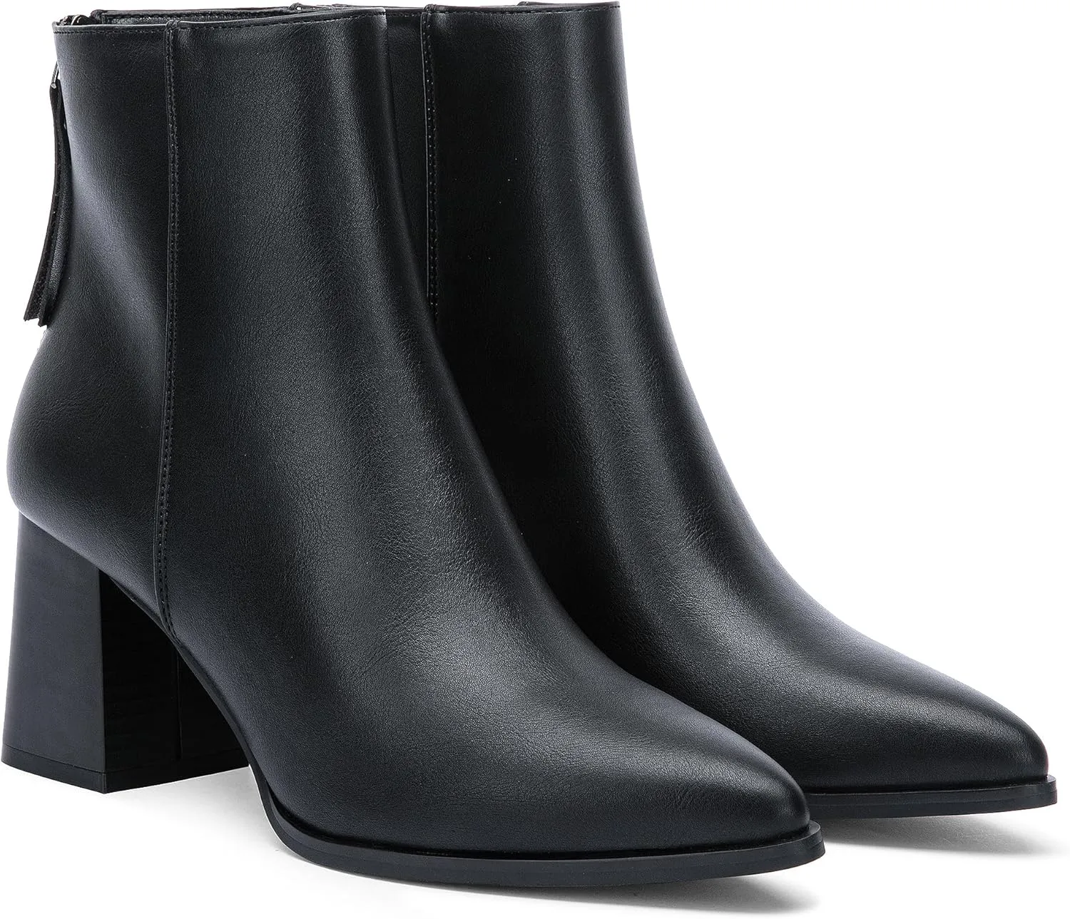 Jeossy Women's Chunky Heeled Ankle Boots, Pointed Toe Stacked Block Heel Booties