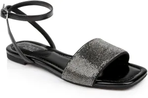 Jewel Badgley Mischka Hadley Flat Sandals with Ankle Strap