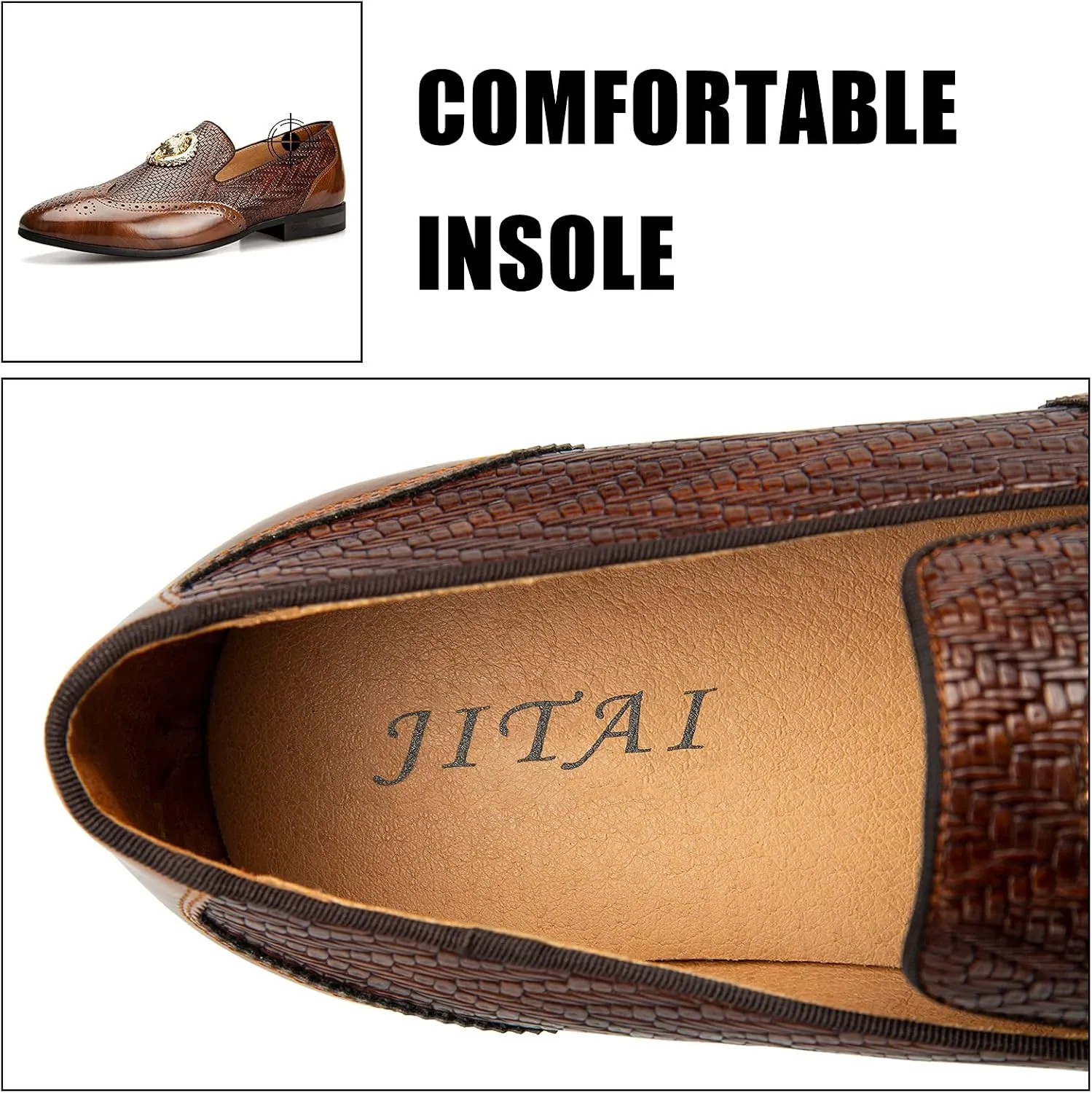 JITAI Men's Fashion Loafers Wedding Shoes Loafers for Men Party Shoes