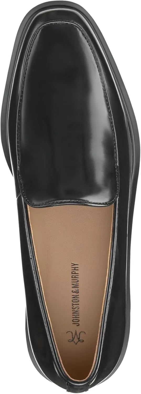 Johnston & Murphy Women’s Gracelyn Venetian Shoes, Leather Platform Shoes for Women, Slip On Platform Loafers