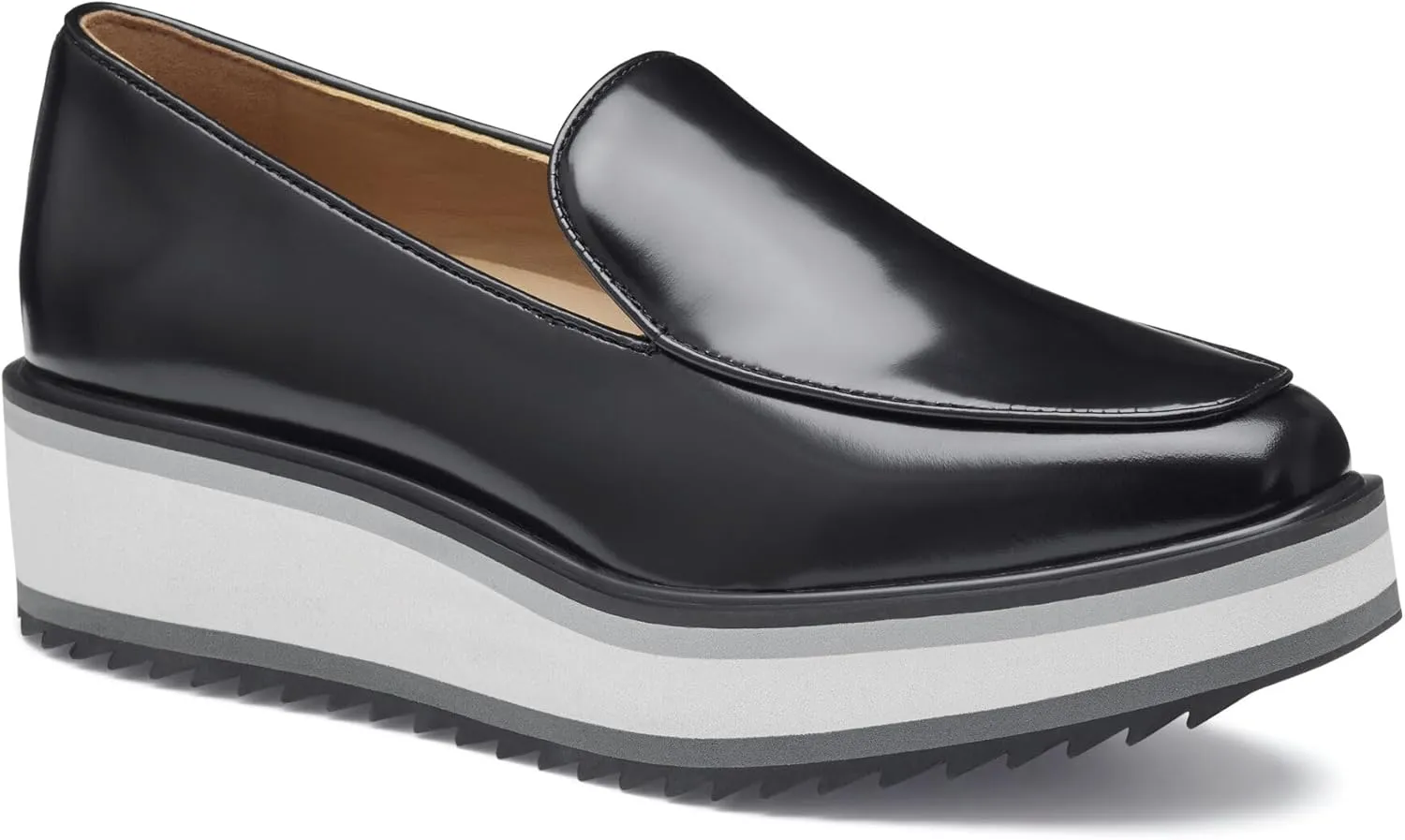 Johnston & Murphy Women’s Gracelyn Venetian Shoes, Leather Platform Shoes for Women, Slip On Platform Loafers