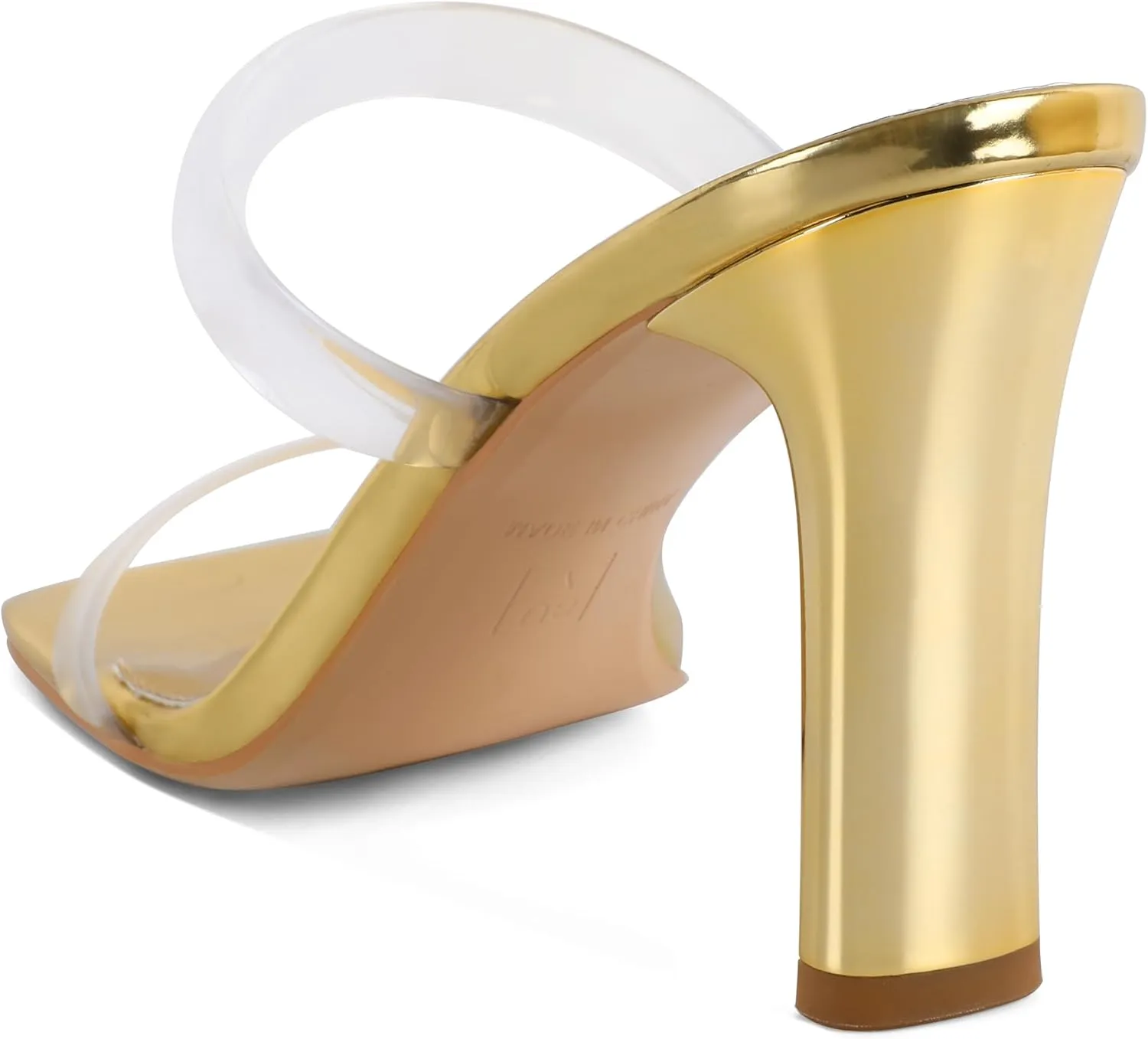 Joseywade Chunky Heels For Women Two Strap High Heel 3.5" Heeled Sandals Open Toe Mules Shoes