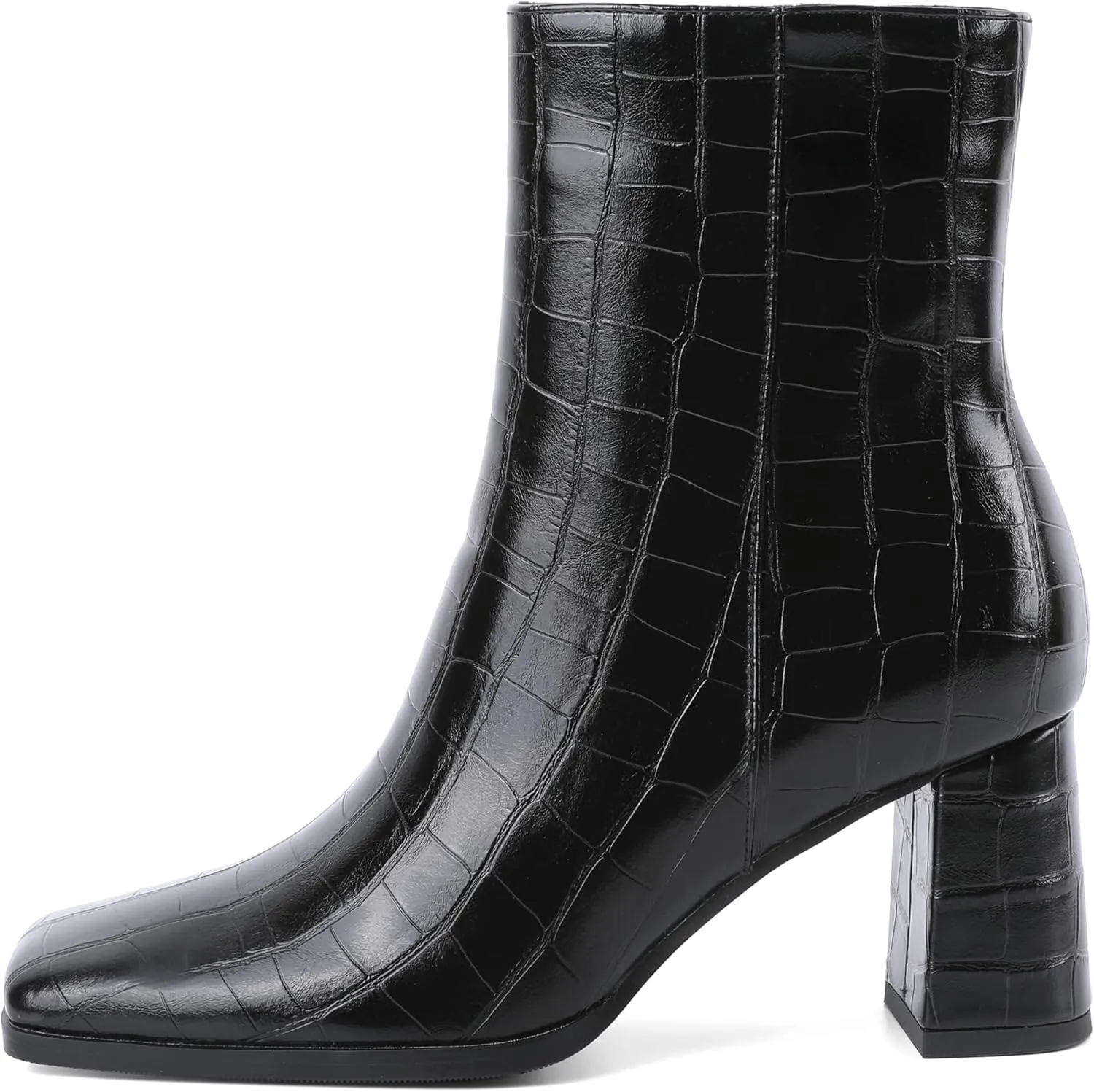 Joseywade Womens Ankle Boots Chunky Heel Boots Ankle Booties Square Toe 3 Inch Side Zip Boots Fall Shoes US Size 5-13