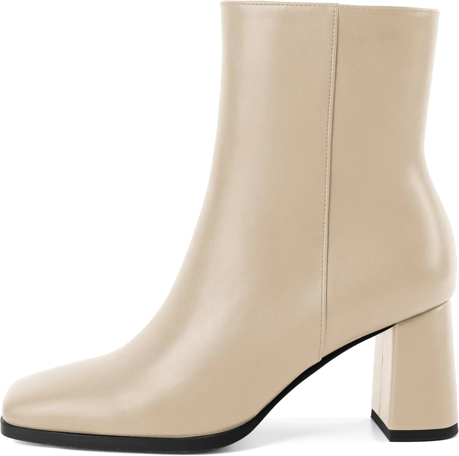 Joseywade Womens Ankle Boots Chunky Heel Boots Ankle Booties Square Toe 3 Inch Side Zip Boots Fall Shoes US Size 5-13